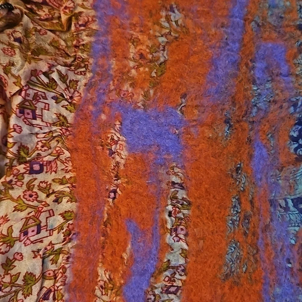 Scarf Handcrafted Wool and silk NWT 64x14